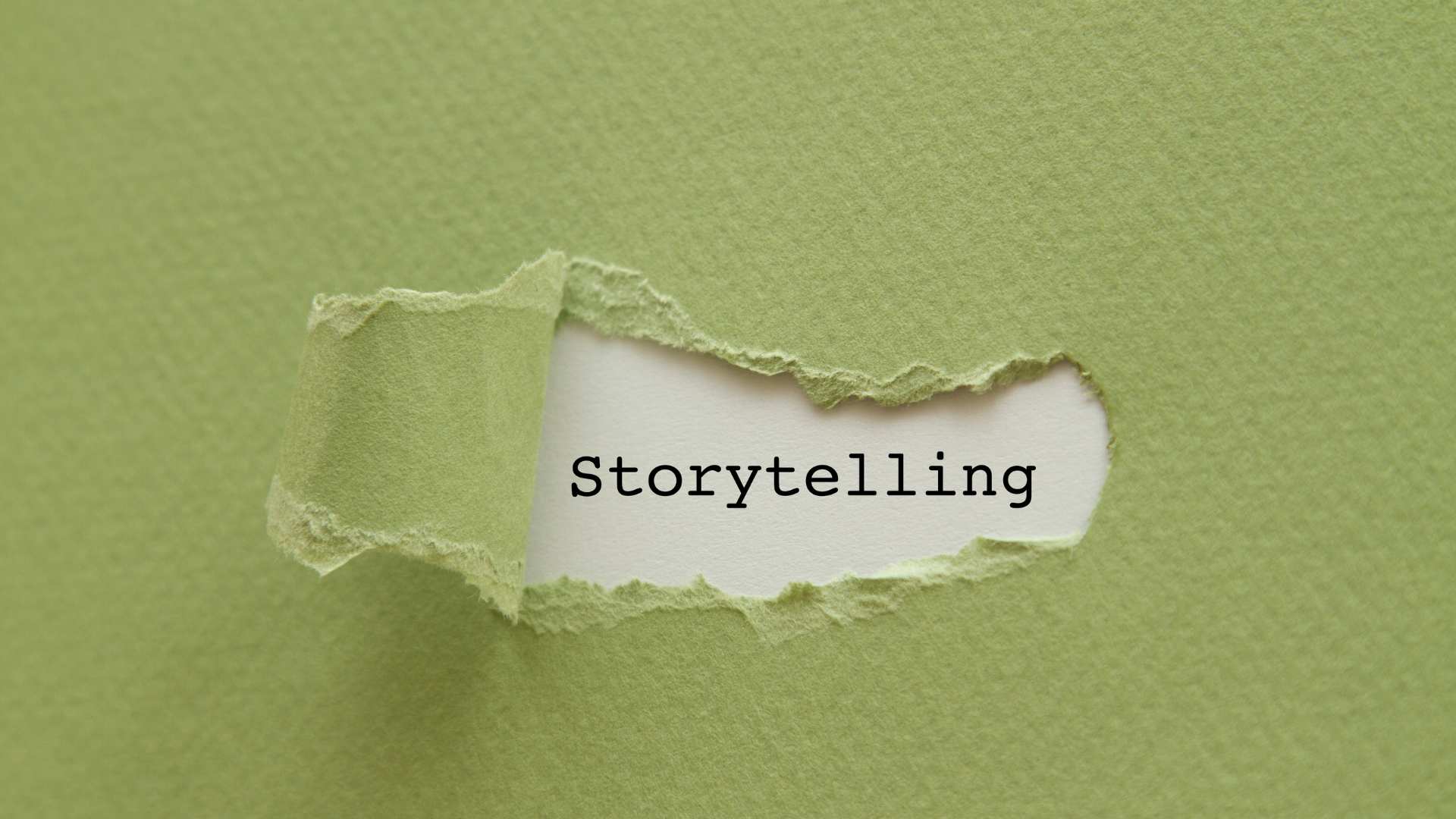 storytelling écrit sur du papier blanc